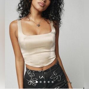 Reformation Cream Camisole Crop Top